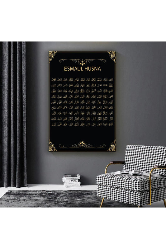 Esmaül Hüsna Dini Kanvas Tablo