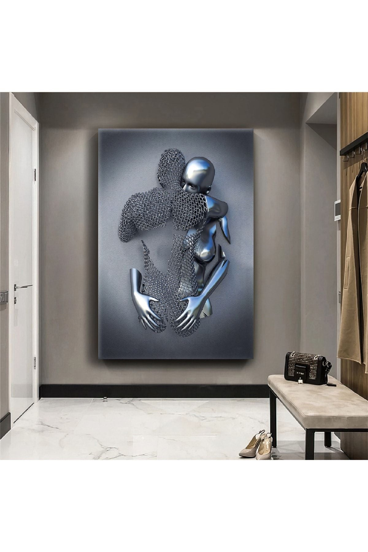 Sanat Heykel Aşk Kanvas Tablo