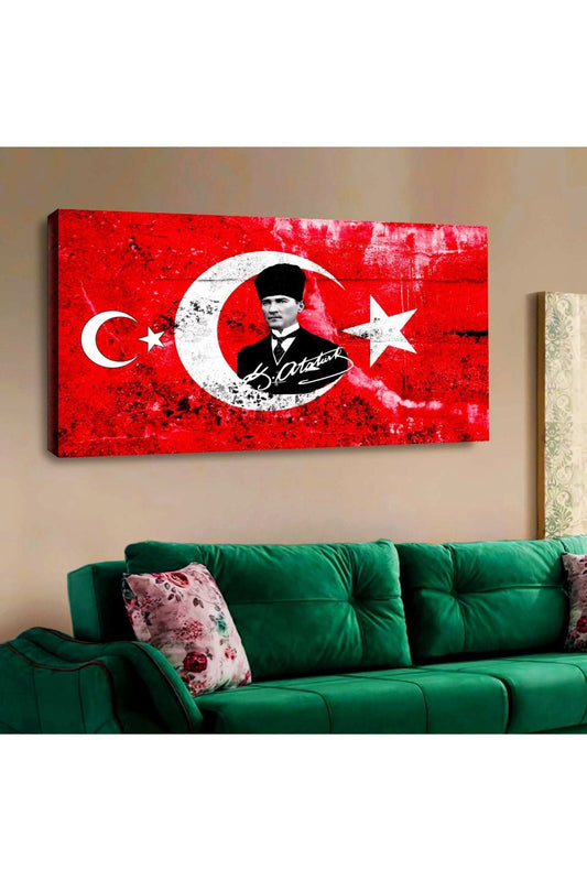 İntroya Kanvas Atatürk Ve Türk Barağı Tablosu