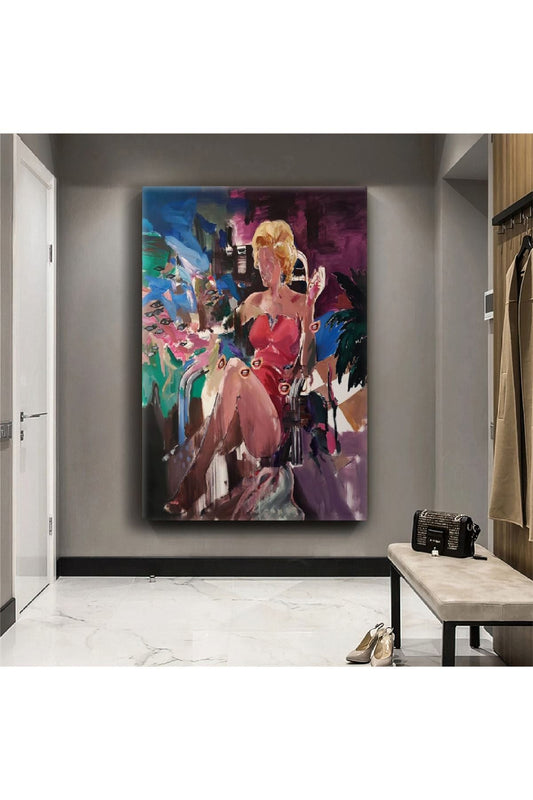 Yağlı Boya Görünümlü Marilyn Monroe Kanvas Tablo