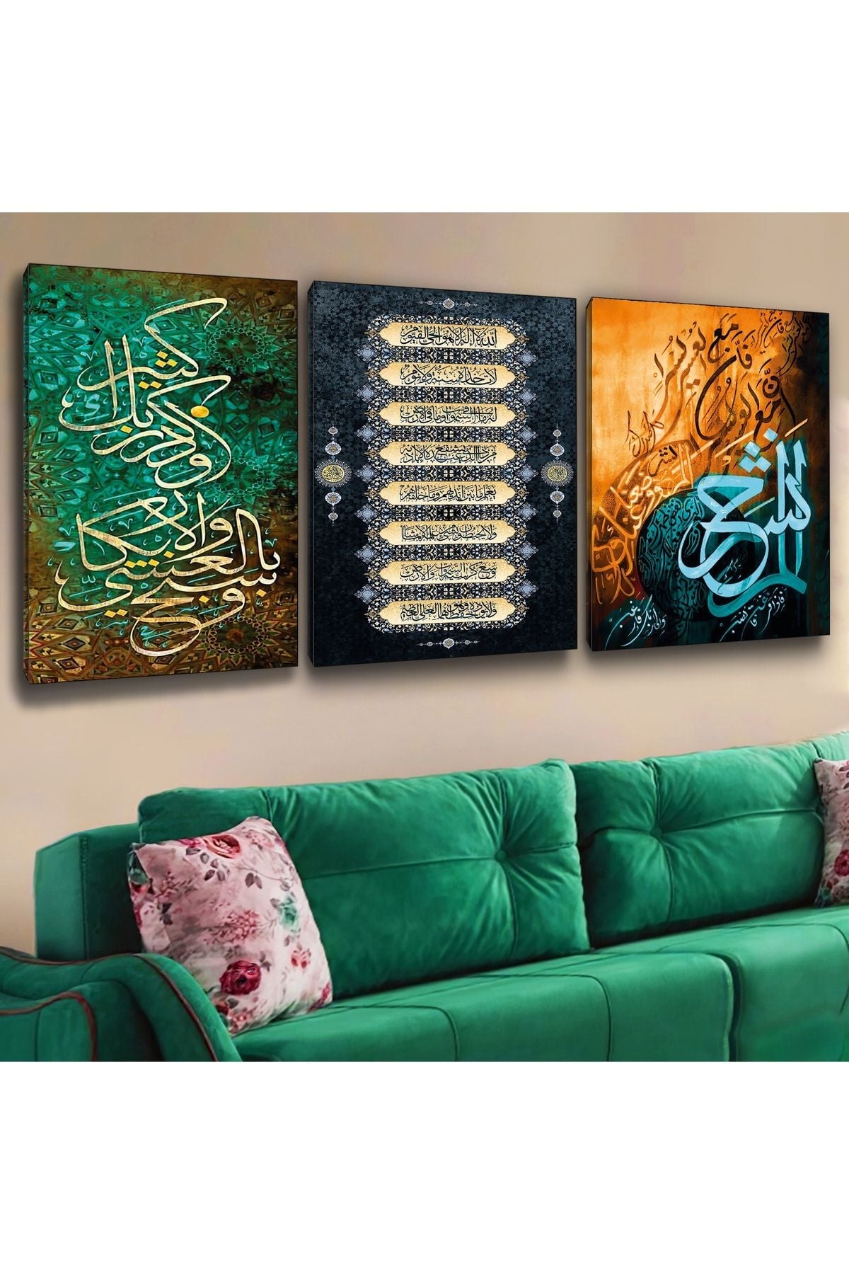 İntroya 3 Adet Dini Dua Kanvas Tablo