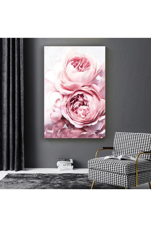 Pembe Gül Kanvas Tablo