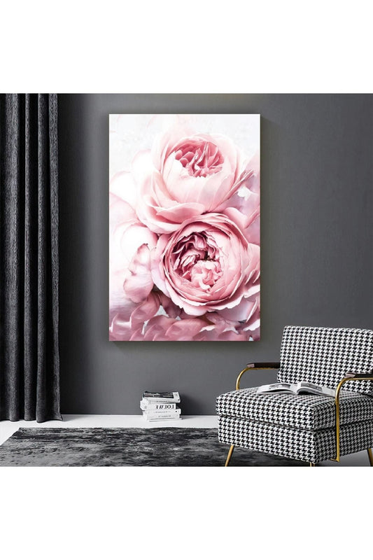 Pembe Gül Kanvas Tablo